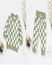 Toddler Pullover Drop Sleeve Elastic Plaid Pants Organic Cotton French Terry